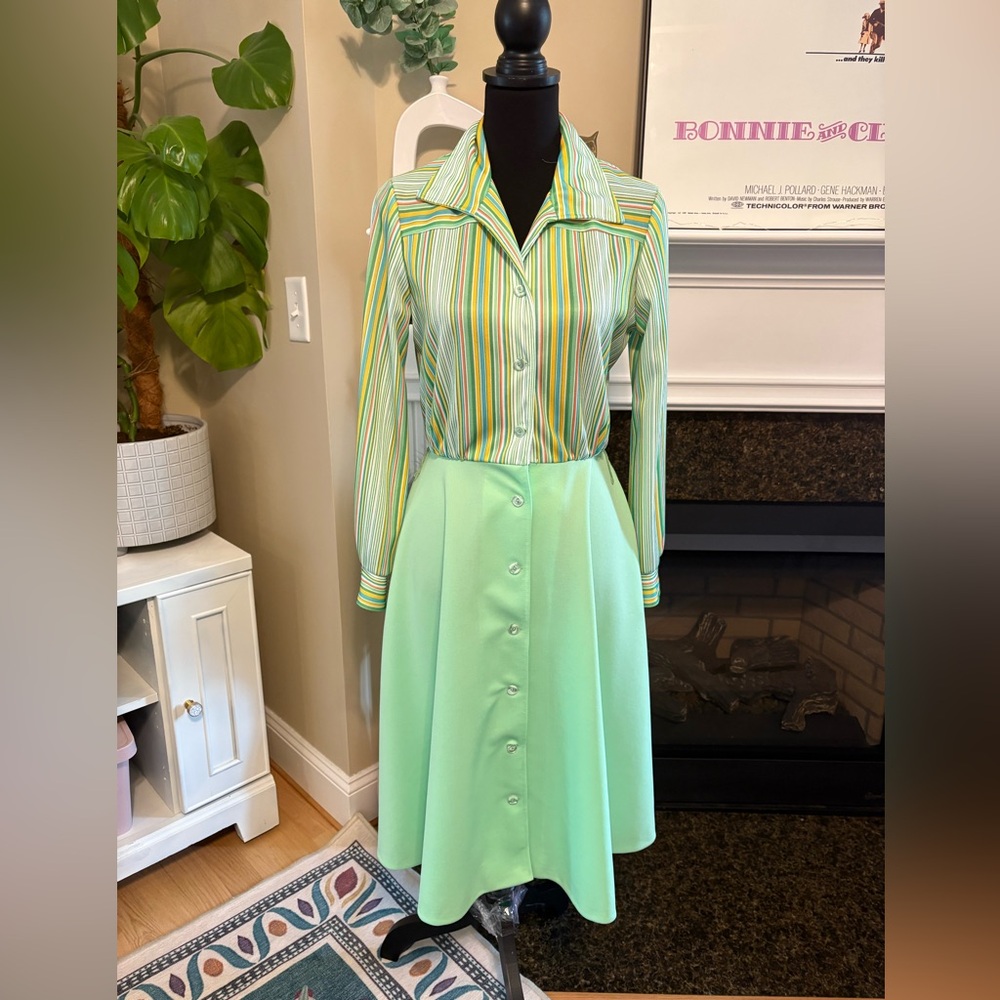 Vintage 1960’s Striped Button Down Shirt Dress